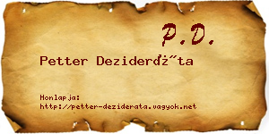 Petter Dezideráta névjegykártya